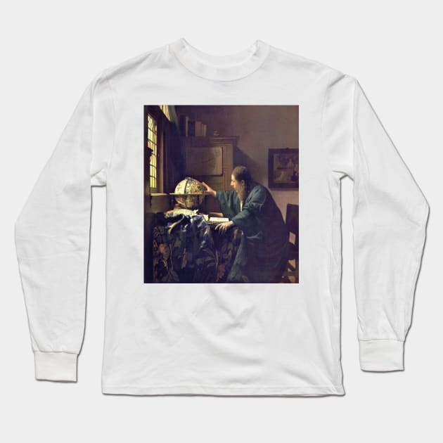 The Astronomer by Jan Vermeer Long Sleeve T-Shirt by Classic Art Stall